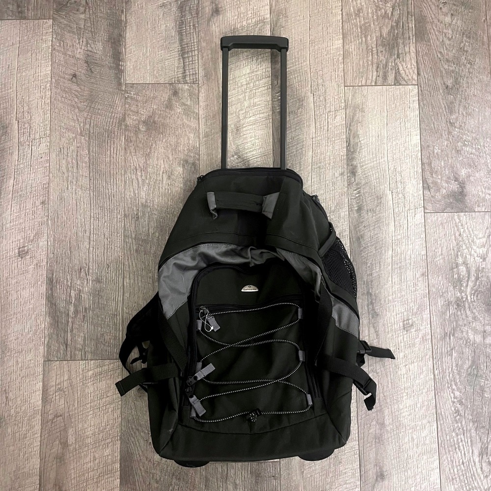 Samsonite Wheeled Backpack Black Grey Rolling Travel School Bag Carry On Luggage